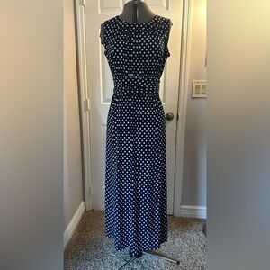Navy Polka Dot Maxi Dress